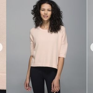 Lululemon Bhakti Reality Women's Cropped‎ Sweater Top - Knit 3/4 Sleeve Yoga